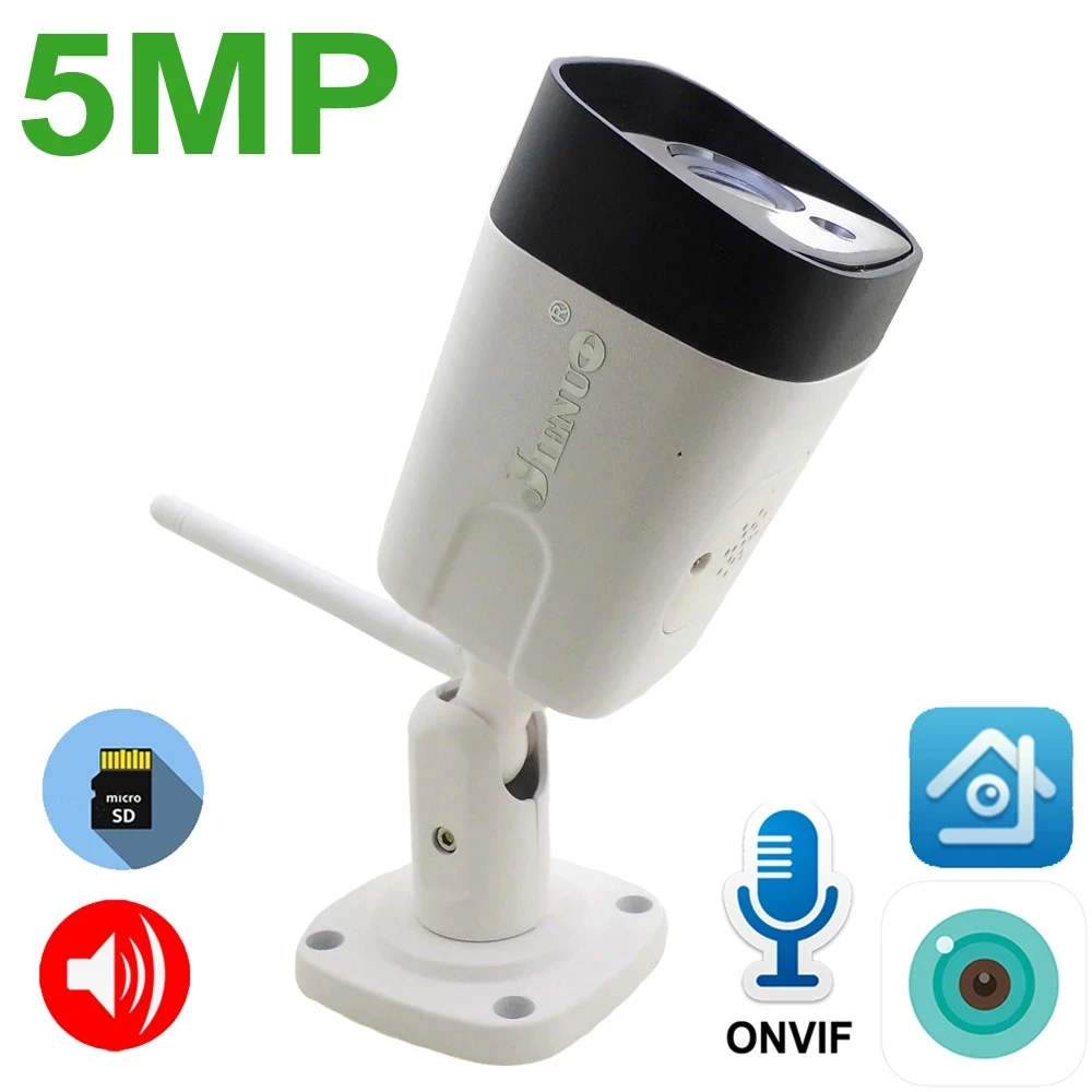 Xmeye 5MP IP Camera Wireless Cctv Security Outdoor Waterproof Surveillance Two-Way Audio Night Infrared WIFI HD Home Cam JIENUO