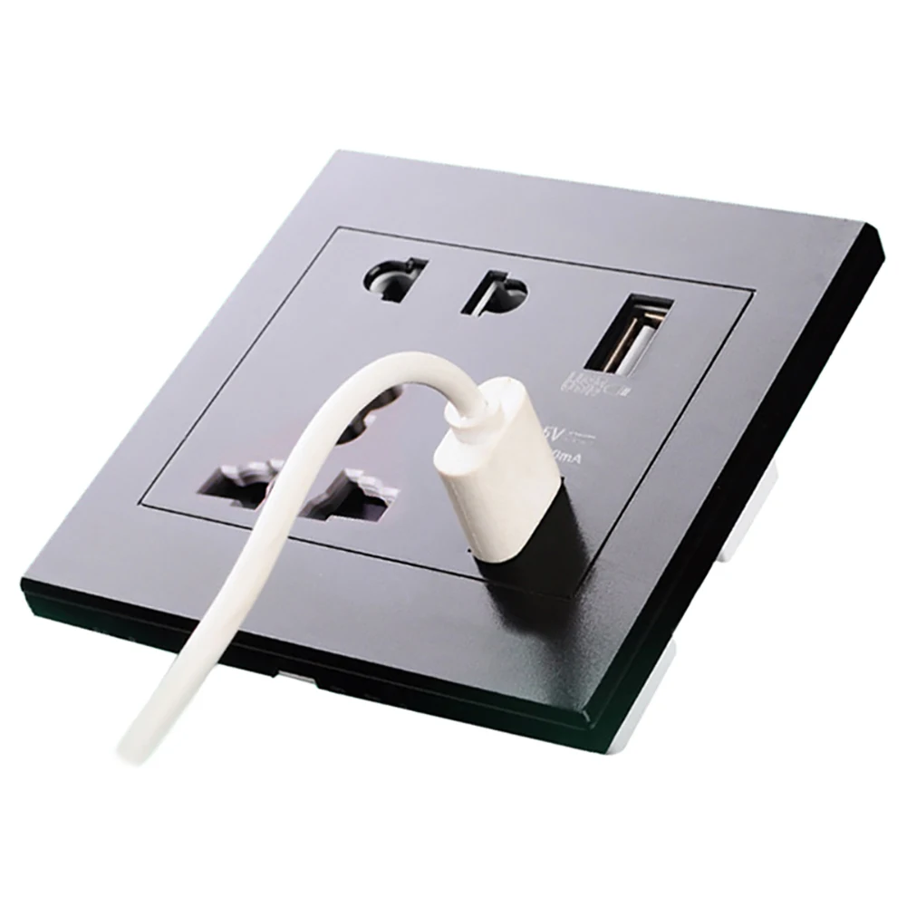 Многофункциональное usb-гнездо с пятью отверстиями для домашнего офиса, настенное зарядное устройство, 2 порта, usb-разъем, зарядное устройство, практичный аксессуар для безопасности