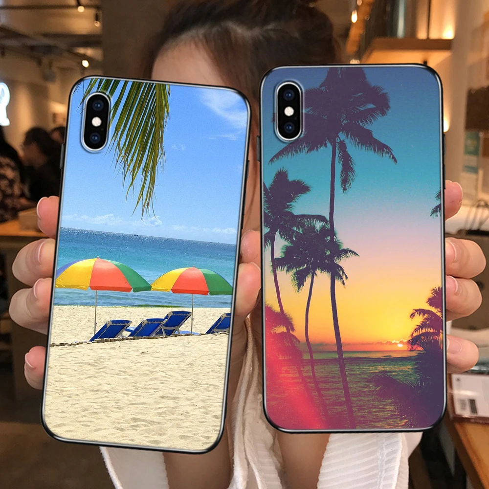 Z183 Summer Beach Starfish Blue Sky TPU Phone Silicone Cover for Apple iPhone 12 Pro Max 12 mini Soft Case