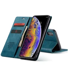 Ретро Кожаный флип-чехол для iPhone 6s 7 8 роскошный магнитный держатель для карт кошелек чехол для iPhone X XS Max XR 8 7 6s Plus Hoes