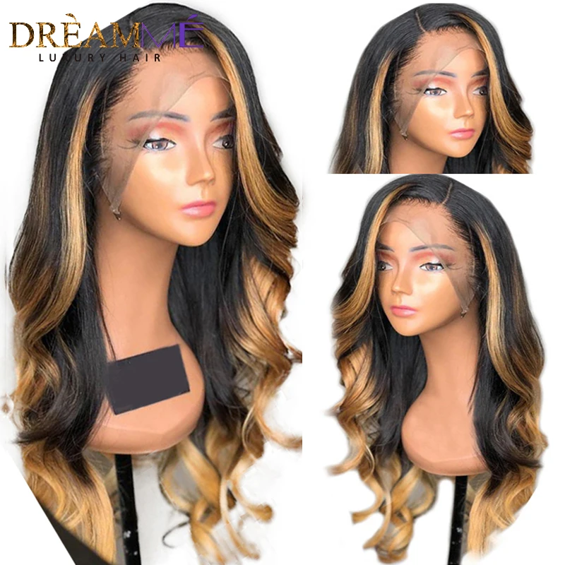 Ombre-Blonde-Highlight-Human-Hair-lace-Front-Wig-With-Baby-Hair-13X6-Brazilian-Wavy-Remy-Hair (4)