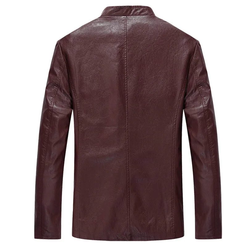 Men PU Jackets Size M-4XL Black / Blue / Wine Red Color Man Fashion Jackets Zipper Fly Fit Spring Autumn Male Jackets