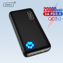 INIU Power Bank 20000mAh 18W PD3.0 QC4.0 Fast Charging Portable Charger USB C External Battery Pack For iPhone 12 Xiaomi Samsung