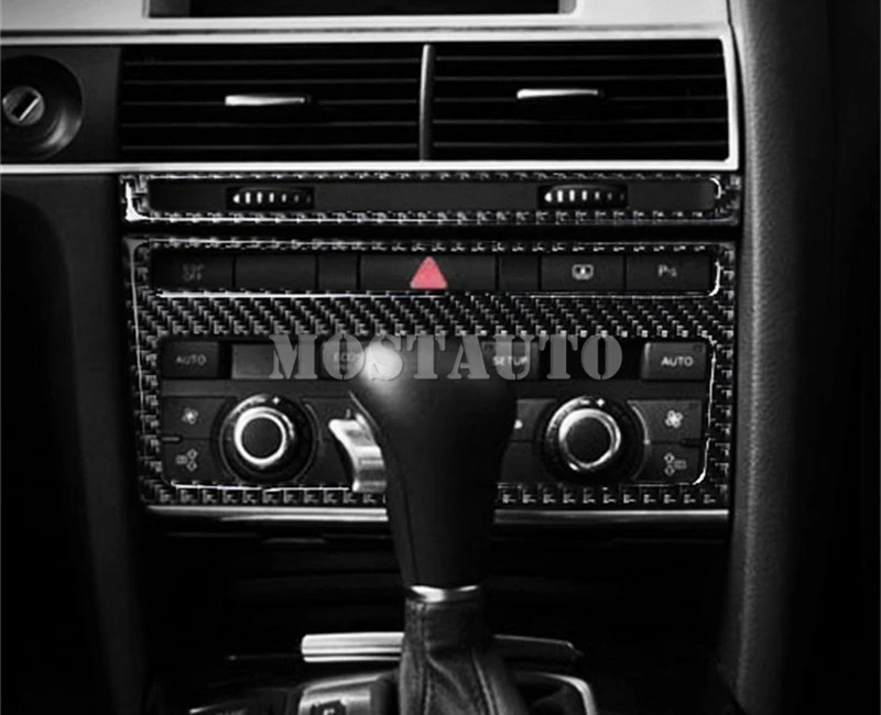 Для Audi A6 S6 углеродное волокно центральной консоли CD& AC декоративный кожух 2005-2011 2шт