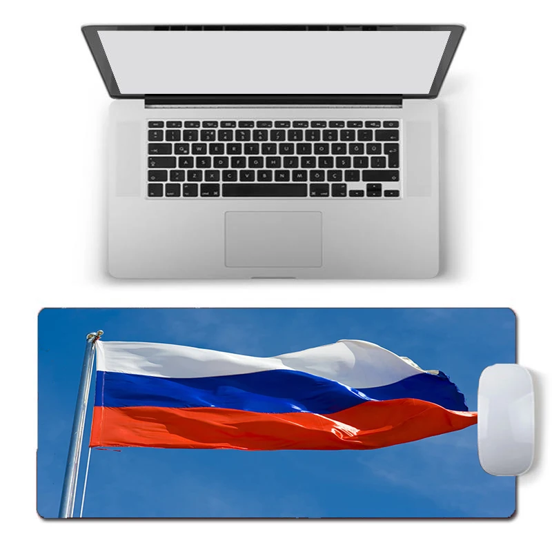 Flag of Russia Large Mouse Pad Persian Carpet Laptop Pc Gamer Keyboard Mousepad Edge White Tassel Rubber Table Mat for Pet