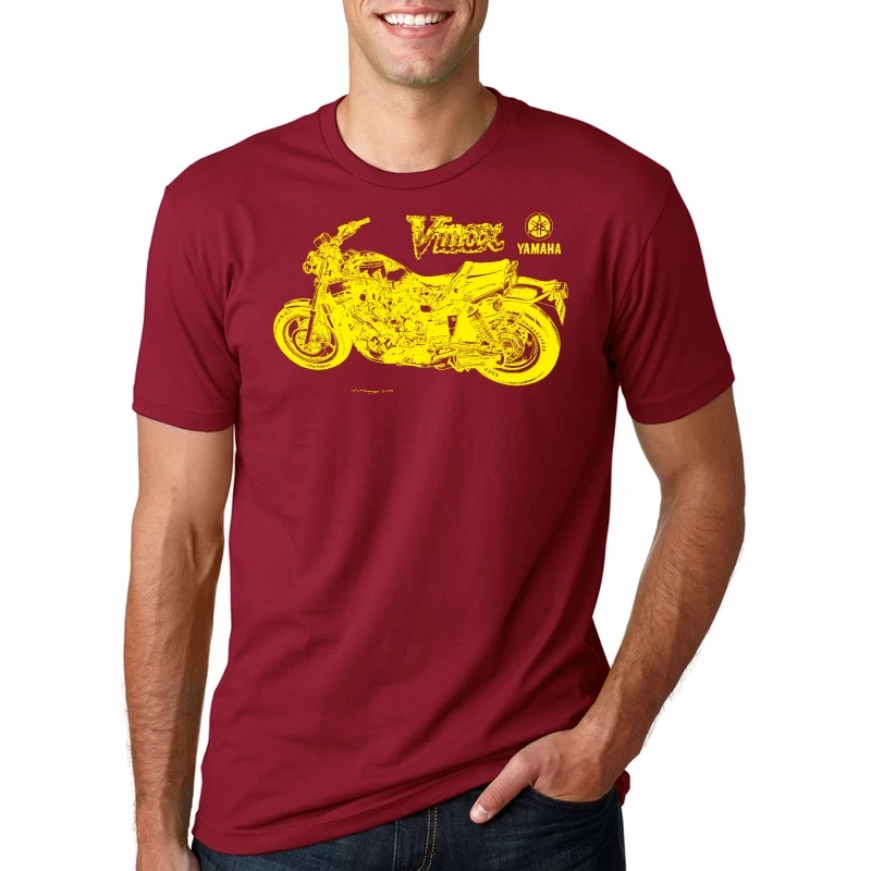 Мужская s V-max Vmax 1200 1700 футболка на заказ летняя новая Мужская модная футболка - Цвет: REDFF560a