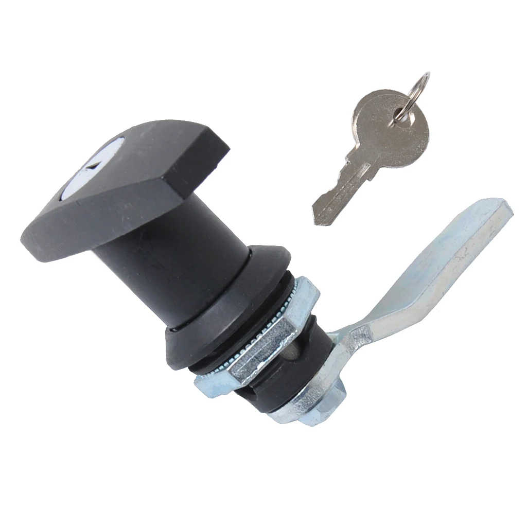 Keyed Garage Door Lock T-Handle Assembly for Trailer Caravan RV Toolbox - Black