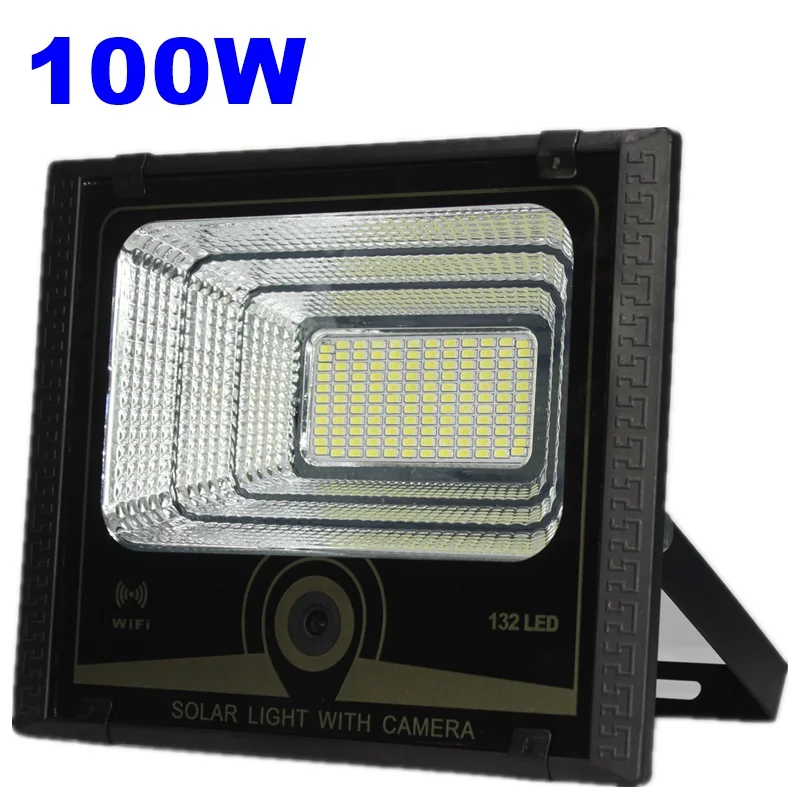 100W TONGDAYTECH Солнечный СВЕТОДИОДНЫЙ светильник HD 1080P Солнечный WiFi ИК Bulllet безопасности ip-камера Открытый PIR датчик движения обнаружения наблюдения - Испускаемый цвет: 100W
