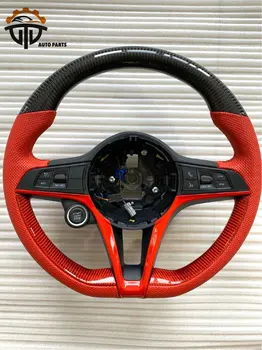 

red carbon fiber steering wheel For Alfa Romeo