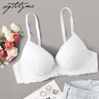 

Softrhyme Lounge Bra Sexy Push Up Lingerie for Women Bra B C Cup Thick Padded 3/4 Cup Strapless Party Bra with Convertible-strap