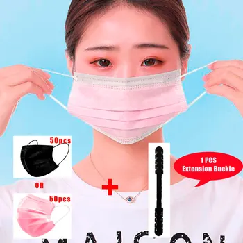

50 pcs Daily Care Air Purifying Face Mask Outdoor Cover Anti Dust 3 Layer Non-woven Mouth Filter Masks Mascarilla Mondmasker