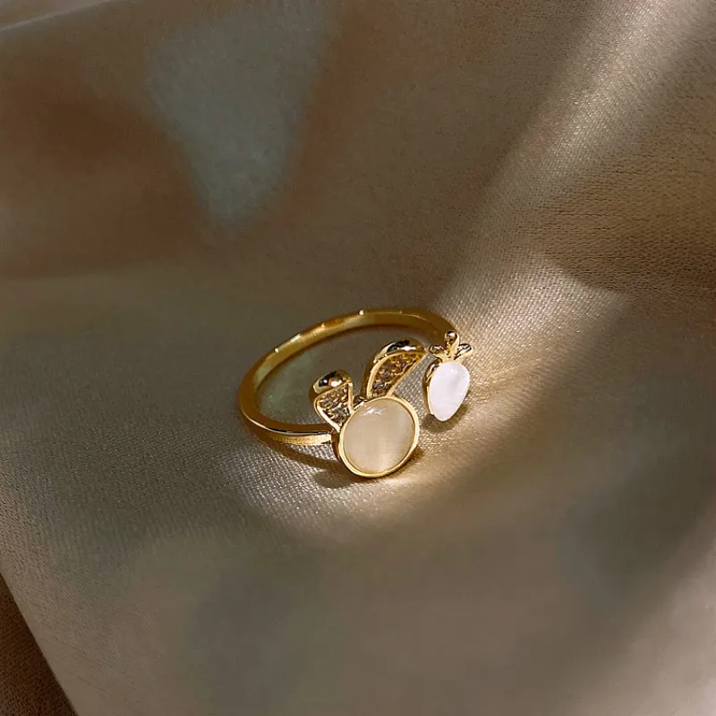 

2020 Korean New Temperament Cat's Eye Rabbit Ring Fashion Simple Versatile Open Adjustable Ring Female Jewelry