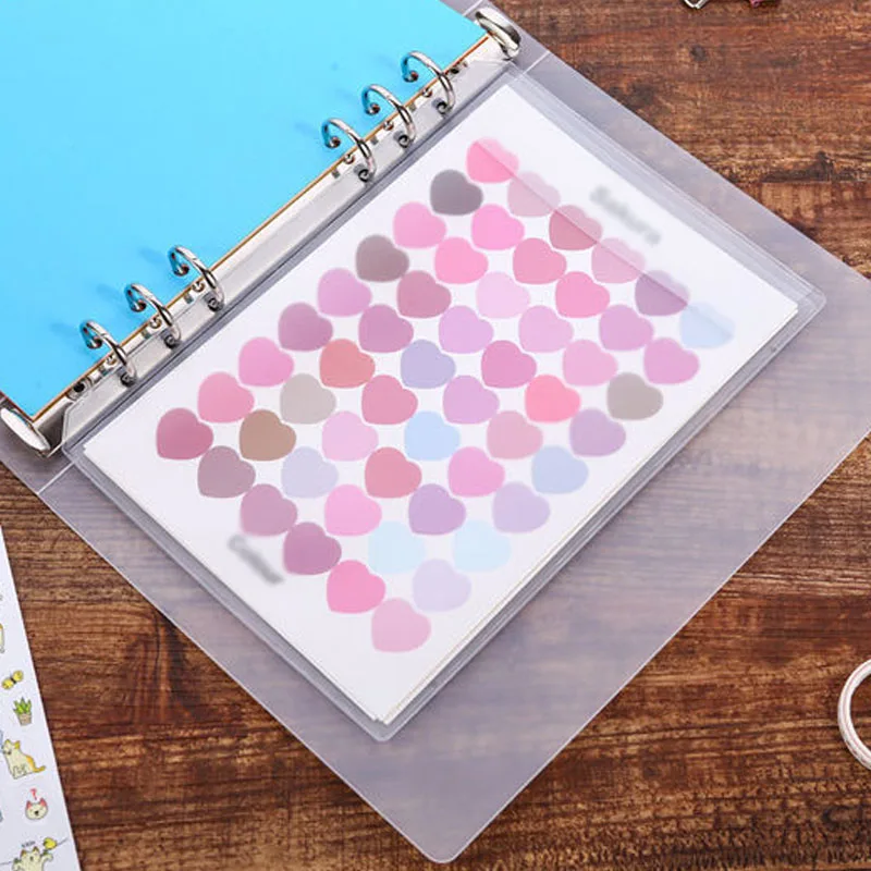 6pcs/Lot A5 A6 PVC Loose Leaf Transparent 6 Holes Storage Bag Sticker Ticket Card Organizer Pouch Diary Accessories Ring Binder