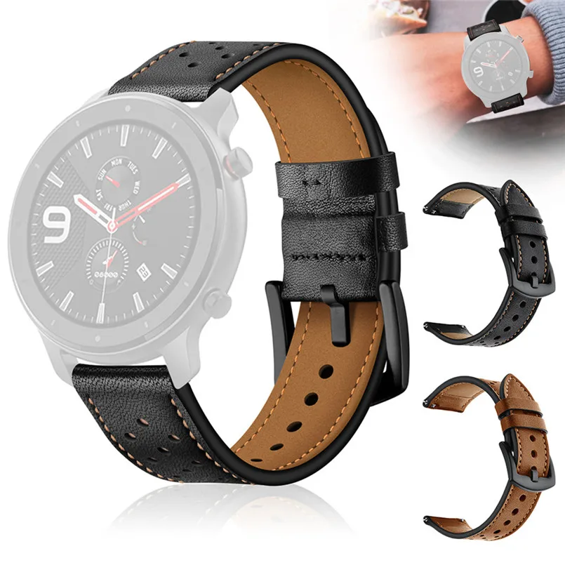 

Leather Replacement Wristband for AMAZFIT GTR Smart Watch 42/47MM Watch Band Strap Fashionable Strap strong and durable 40AUG16