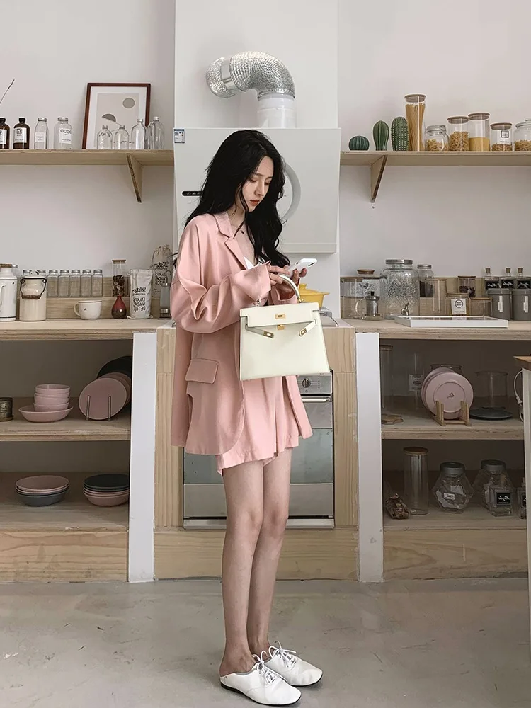 

Suit Jacket Casual WOMEN'S Suit + Wide-Leg Shorts Spring And Autumn New Style Korean-style Trendy Two-Piece Set Fashion