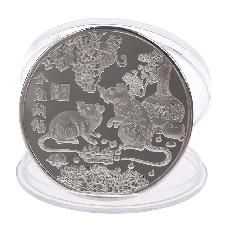 

Year Of The Rat Commemorative Coin Chinese Zodiac Souvenir Challenge Collectible Coins Lunar Calendar Collection Art Craft