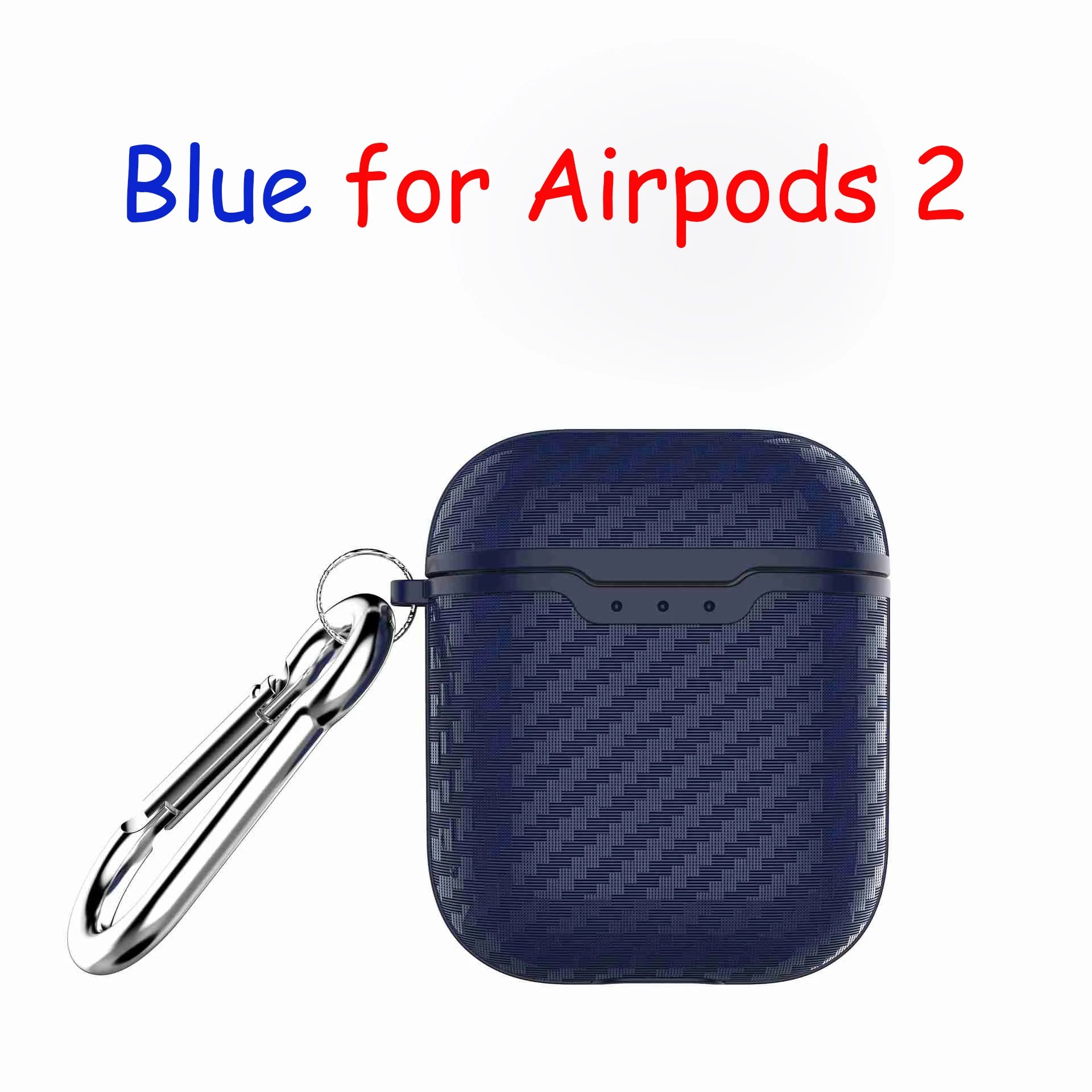 Blue ForAirpods2 Чехол s для AirPods 2 Coque Bluetooth беспроводные наушники мужские из углеродного волокна сумка чехол для AirPods Pro Чехол для гарнитуры зарядный чехол - Цвет: Blue ForAirpods2