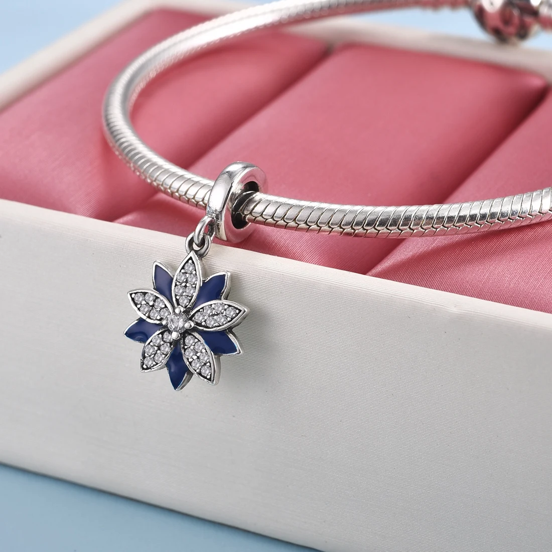 DALARAN 925 Серебряная Снежинка Подвески кулон сверкающий Fit браслет ожерелье Модные женские ювелирные изделия подарок
