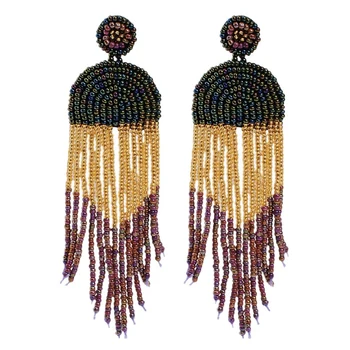 

Bohemian Handmade Designer Tassel Earrings for Women Fashion Long Beads Dangle Earrings Party Jewerly