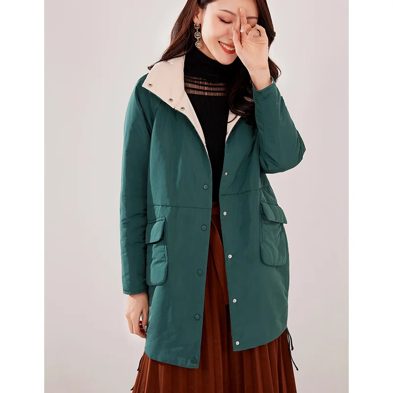 

Korean-style Mid-length Thin down Jacket Cotton-padded Clothes Women's 2019 Autumn & Winter New Style Cotton-padded Clothes Cott