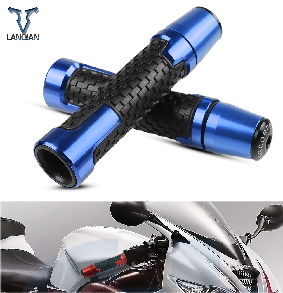 7/8 ''мотоцикл противоскользящая ручка ручки Ручки Конец CNC 22 мм для kawasaki versys 650 honda shadow 750 gsr 600 gsr 750