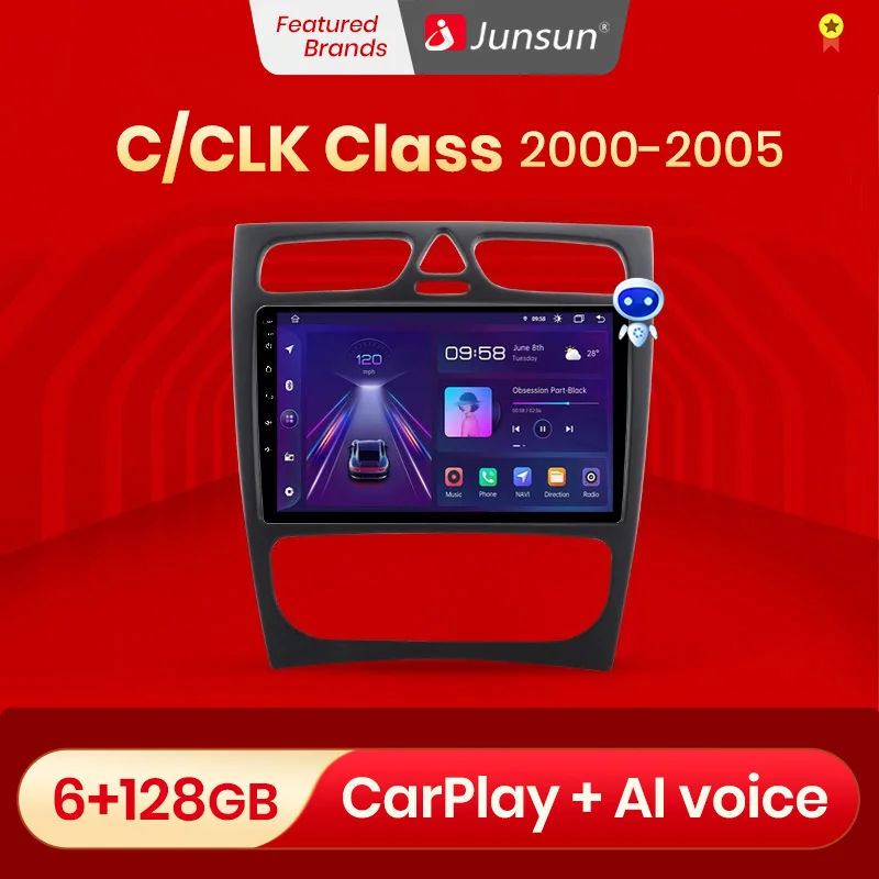 Автомобильная Мультимедийная система Junsun Android 10 0 4G для Mercedes Benz C класс CLK Class S203 W203