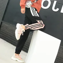 Korean Harajuku High Waist Side Striped Cargo Pants Women Girls Loose Sweatpants Joggers Hip Hop Female Long Trousers Korean Harajuku High Waist Side Striped Cargo Pants Women Girls Loose Sweatpants Joggers Hip Hop Female Long Trousers