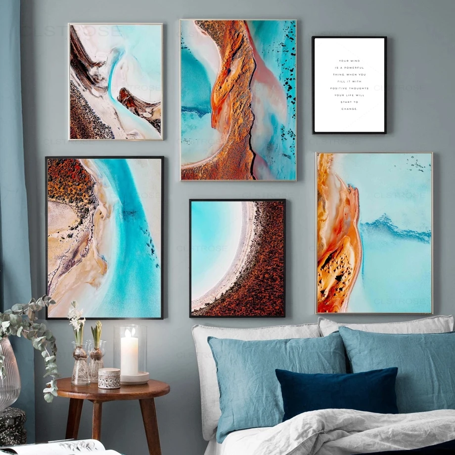 Постеры в скандинавском стиле с морским пейзажем, морской пляж, гор, настенное искусство, Картина на холсте, настенные картины для декора гостиной