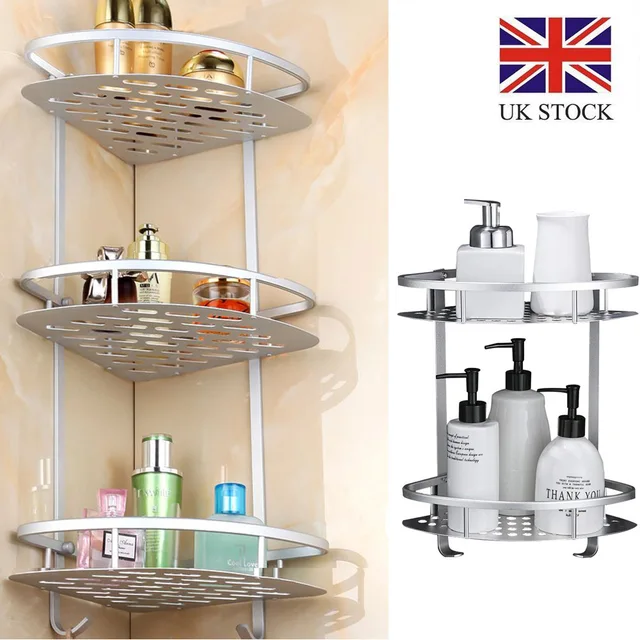 2 Layer Space Aluminum Bathroom Corner Rack Shampoo Shower Kitchen Storage Rack Storage Box Bathroom Accessory Set Bathroom Shelves Aliexpress