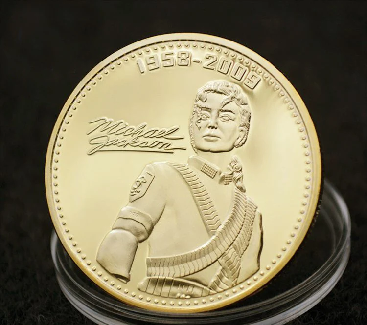 Michael Jackson Gold Coins Collectibles Birthday Gifts Gold Plated Commemorative Coin for Souvenir