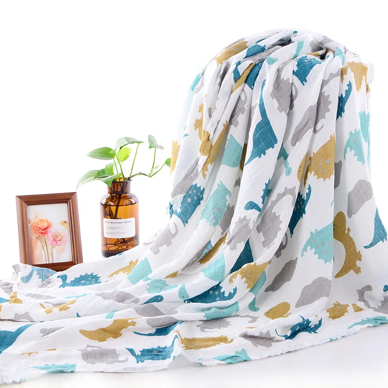 Summer Bamboo Cotton Double Layer Gauze Bath Towel Fabric Newborns Gro-bag Baby Swaddle jin bao Thin Large Blanket | Мать и ребенок