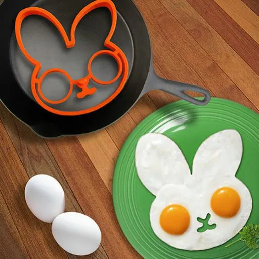 Rabbit Omelette Egg Mold Breakfast Silicone Omelette Mold Bunny Pancake Ring Shaper Kitchen Cooking Tools For Children Kids