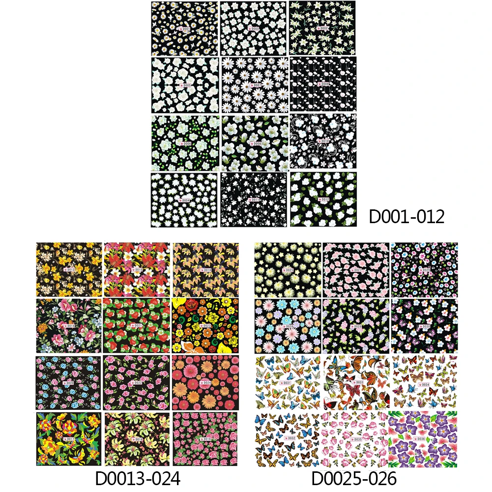 Nail Art Water Decals Transfer Stickers Splendid Flower Manicure Decoration Tips