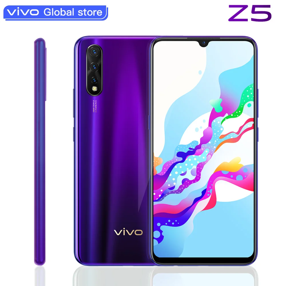 Tanie Vivo Z5 telefon komórkowy 8G 128G Snapdragon712 4500mAh Celular duża bateria Super ekran amoled 48MP 32.0MP aparat potrójny Smartphone