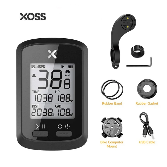 XOSS экономичный gps отслеживающий велосипедный компьютер 1," ЖК-подсветка запись данных IPX7 водонепроницаемый - Цвет: with holder