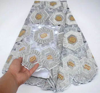 

2019 High Quality African Lace Fabric Gray With Velvet Lace Fabric French Tulle Fabrics Nigerian Laces For Wedding Dress