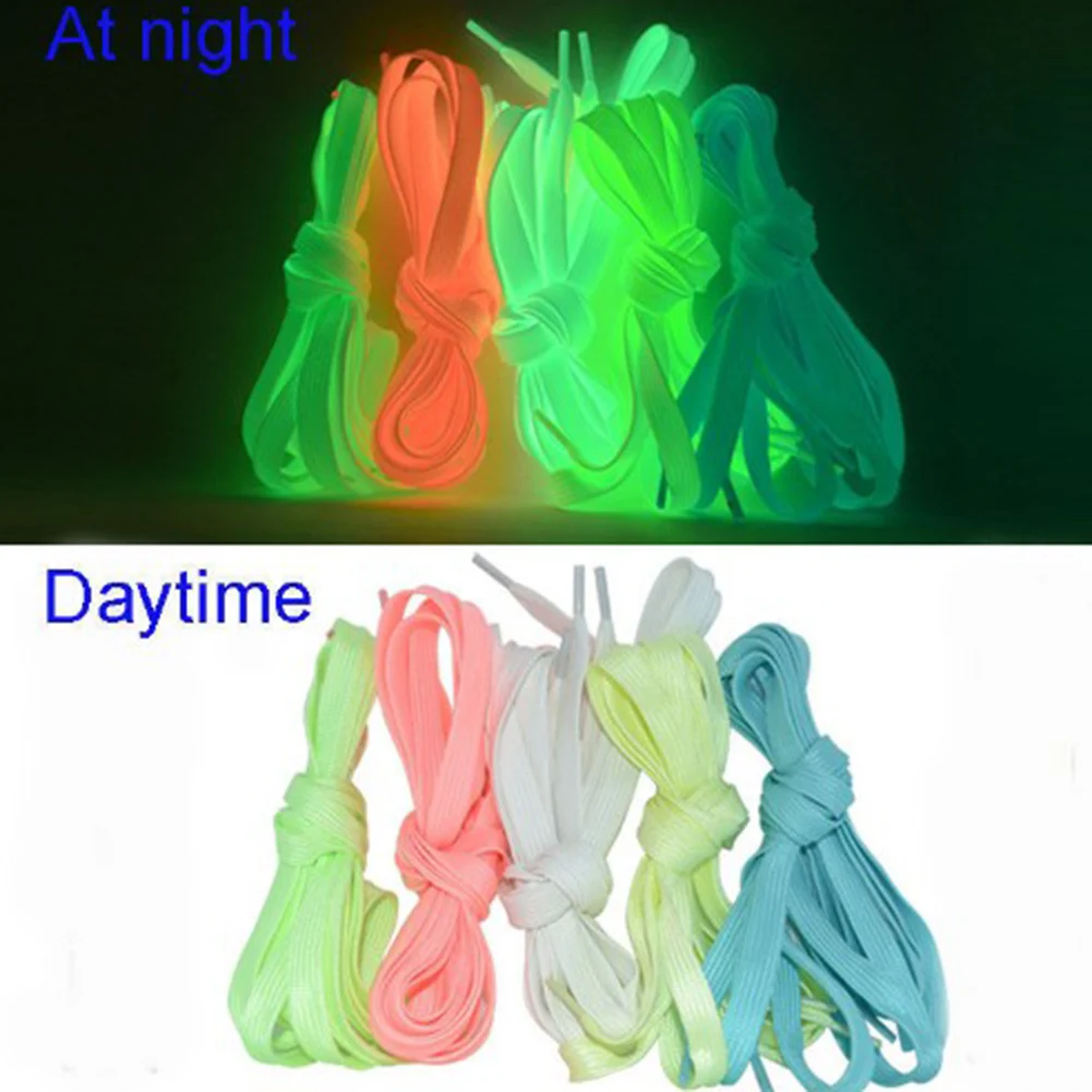 

Luminous Shoelaces Athletic Sport Flat Canvas Shoe Laces Glow In The Dark Night Color Fluorescent Shoelace 60cm