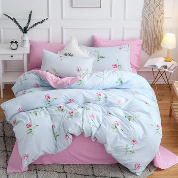 

Fashion Flowers Bedding Set Brief Duvet Cover with Pillowcases single double queen king size bedlinen 3Pcs
