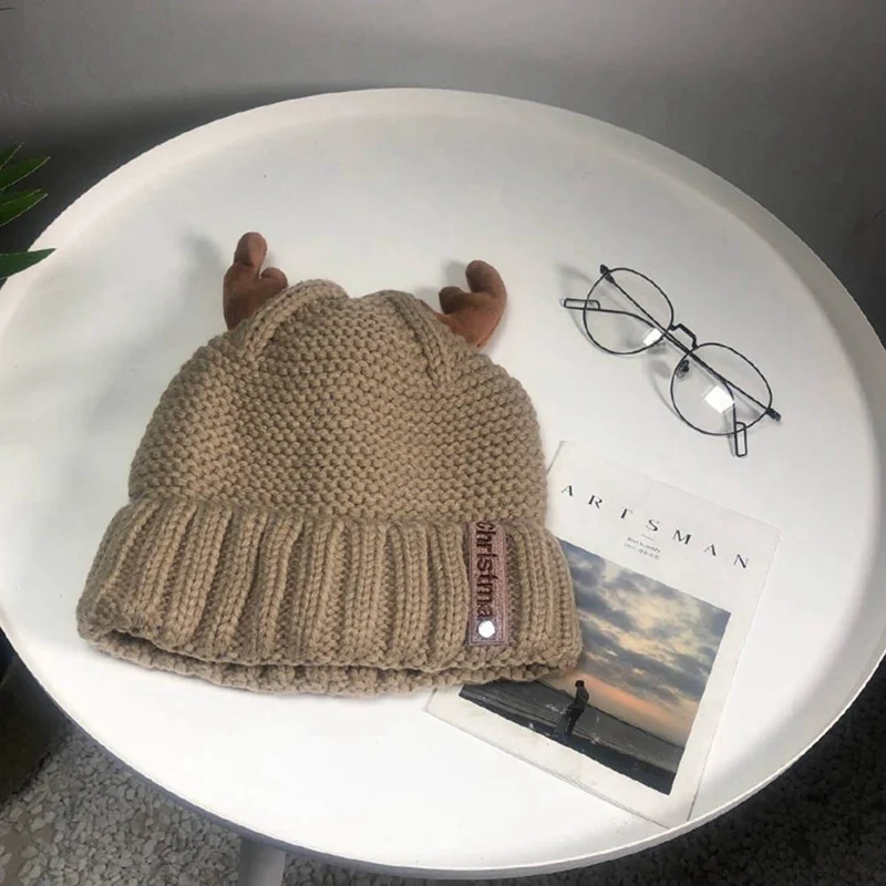 Шапка-бини, женская шапка, кашемировая шапка-рога, шапка Skully, трендовая, теплая, не сужающаяся книзу, мягкая, тянущаяся, вязаная шапка, зимние шапки бини