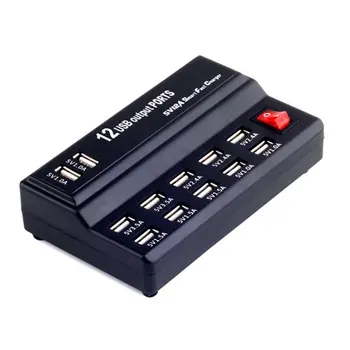 

High Speed 12 Ports USB HUB AC to DC Power Socket USB hubs Charging Station Travel Charger for Phones Pad Tablet