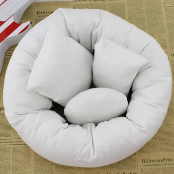 

OUTAD 4PCS/Set Baby Newborn Photography Pillow Basket Filler Baby Wheat Donut Posing Props posing beanbag Studio pillow decorate