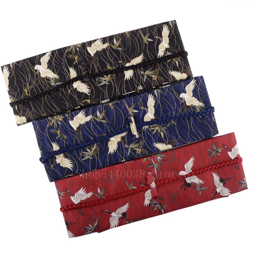 Japanese Traditional Clothing Kimono Cardigan Obi for Women Girl Fashion Streetwear Crane Printed Tassel Bandage Belt Yukata Obi