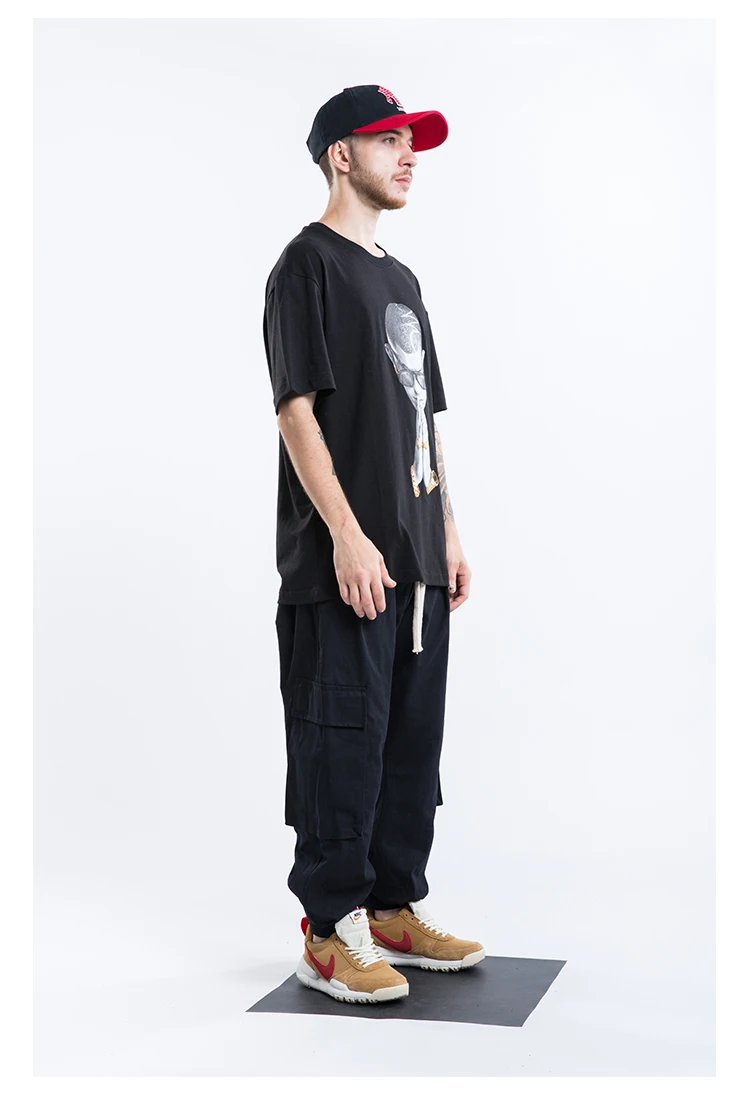 Футболка NAGRI мужская с принтом модная уличная одежда в стиле хип хоп хлопковые