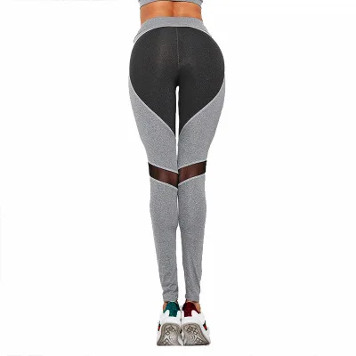 С высокой талией для йоги брюки для женщин сшивание персик в форме сердца сетки колготки для бега дышащие фитнес женские спортивные Леггинсы Спортивная одежда - Цвет: gray