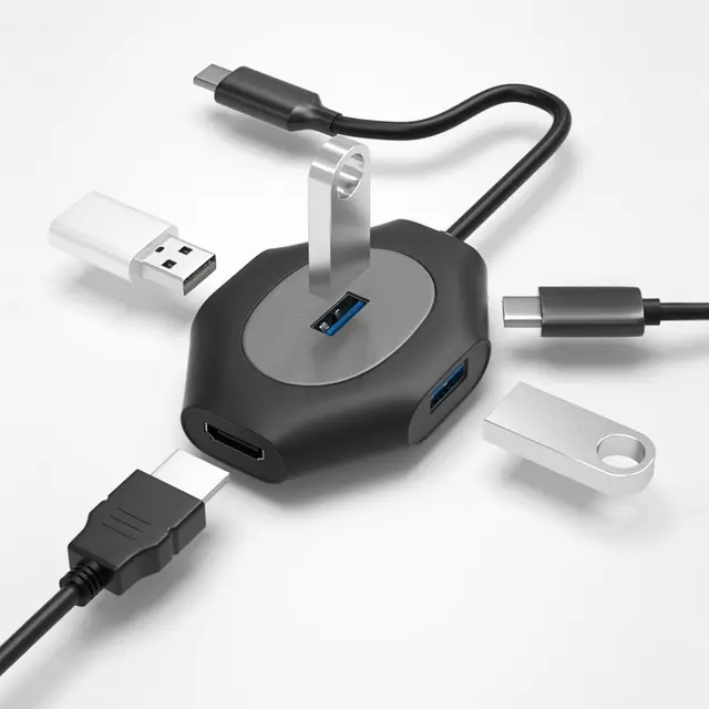 Fashion Usb Hubs 5 In 1 Multi Port Docking Station 4k Resolution Pd