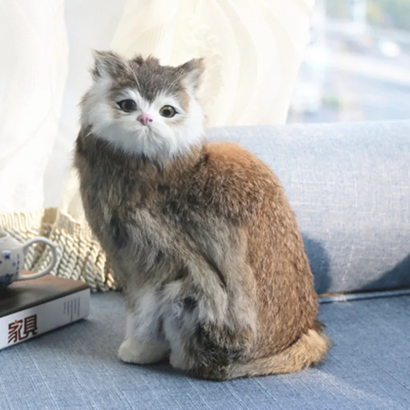 pussy cat real fur real fur cat toy 6