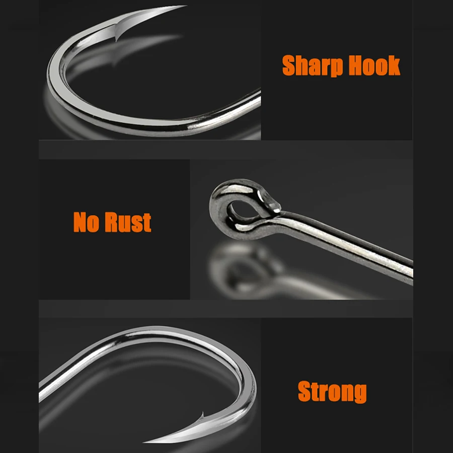 100pcs Fish/Treble/Catfish/Circle Hooks For Soft Lure Sea High Carbon Steel Stainless Fishhooks Barbed Carp Fishing Hook/Tackle