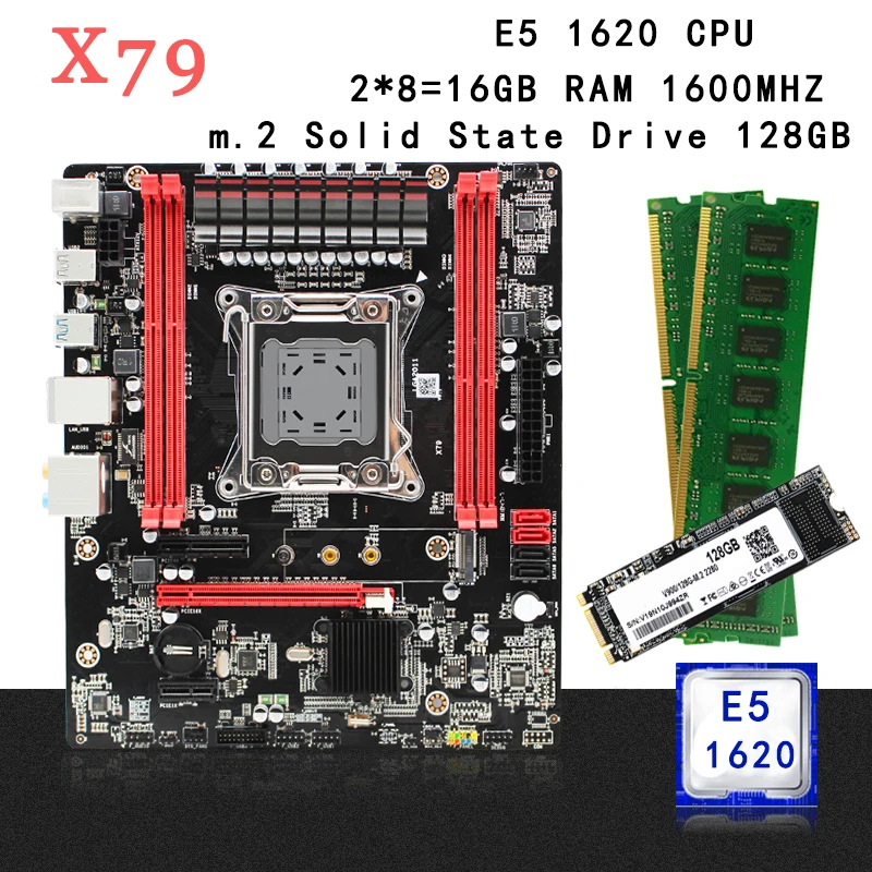 X79 материнская плата LGA 2011 комплект 2*8 ГБ 1600 МГц DDR3 память ECC REG RAM Intel Xeon E5 1620 CPU MATX NVME M.2 128 Гб SSD X79 материнская плата LGA 2011 комплект 2*8 ГБ 1600 МГц DDR3 память ECC REG RAM Intel Xeon E5 1620 CPU MATX NVME M.2 128 Гб SSD