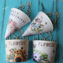 1 Uds flor para colgar en pared de plástico maceta Vintage de pared cesta de flores decoración del jardín Rural cesta de flores decoración del hogar
