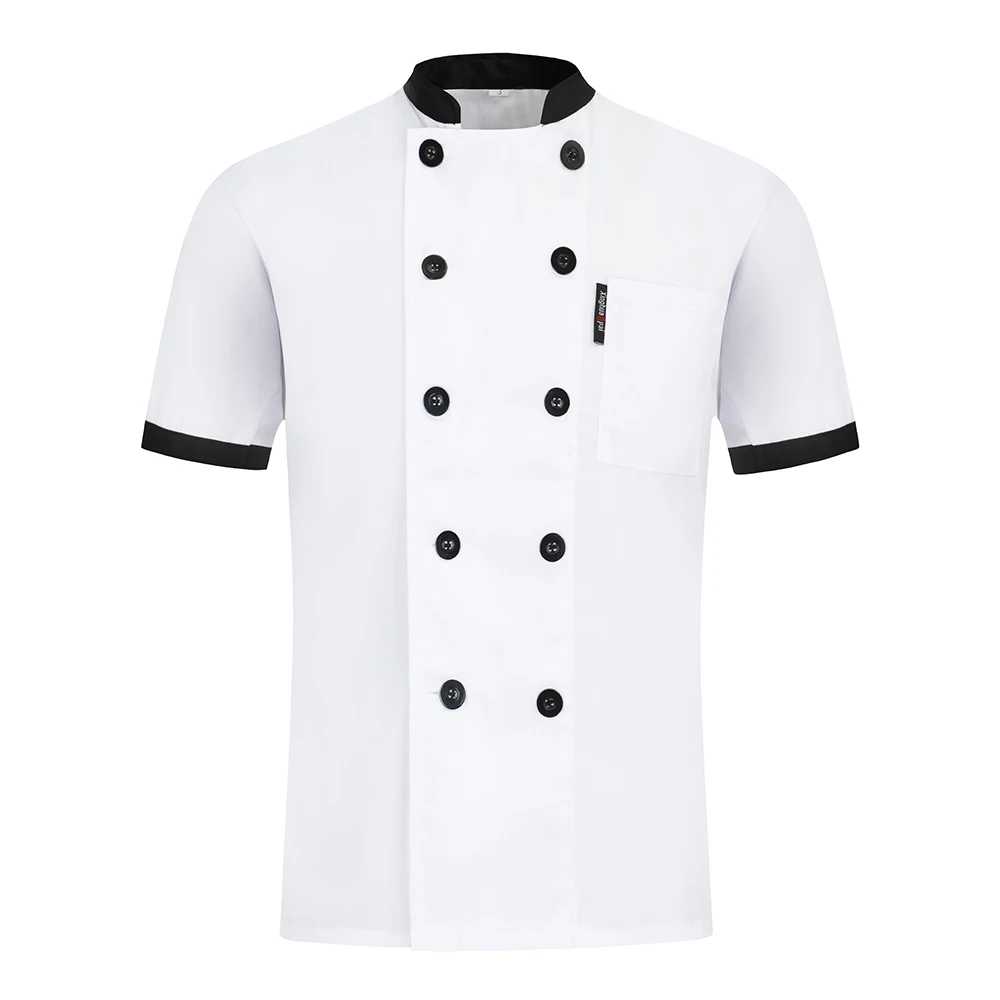 5 colors Restaurant Uniforms Shirts Short Sleeve Chef Jacket Unisex Food Service Hotel Kitchen Work beauty apron Sushi uniform - Цвет: jacket